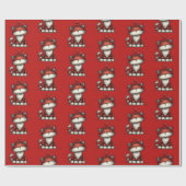 Papier Cadeau Cat with Red Love Hearts Cute and Funny Pattern (Plat)