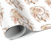 Papier Cadeau Catcher Brown Floral Dream (Coin rond)