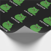 Papier Cadeau Catcus Funny Chat Cactus Pun Dark BG (Coin)