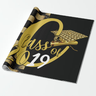 Papier Cadeau Catégorie de Noir et d'Or Accomplis