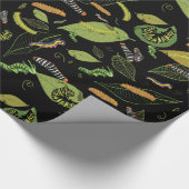 Papier Cadeau Caterpillar et feuilles, beaux jardins (Coin)