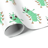 Papier Cadeau Caterpillar verte (Coin rond)