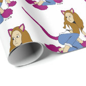 Papier Cadeau catgirl (Coin rond)