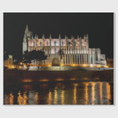 Papier Cadeau Cathédrale de Palma de Majorque la nuit - Espagne (Plat)