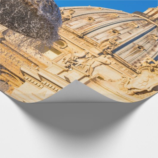 Papier Cadeau Cathédrale Saint-Pierre et fontaine Rome Italie (Coin)