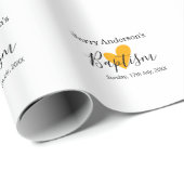 Papier Cadeau Catholic baptism kids modern simple QR minimal (Coin rond)