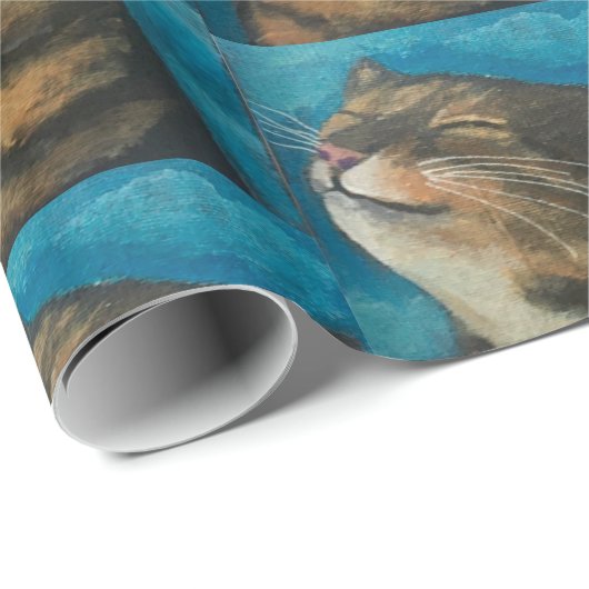 Papier Cadeau Catnip Cat (Coin rond)
