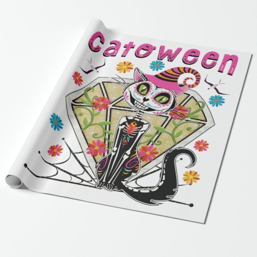 Papier Cadeau Catoween Halloween (Déroulé)