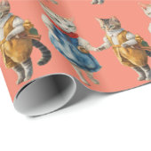 PAPIER CADEAU ~ CATS VINTAGES ~ 3D ~ (Coin rond)