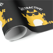 Papier Cadeau Cattractive Funny Attractive Chat Pun Dark BG (Coin rond)