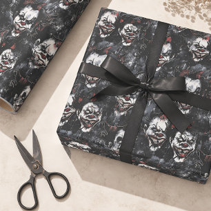 Papier Cadeau Cauchemar de clown d'Halloween horreur