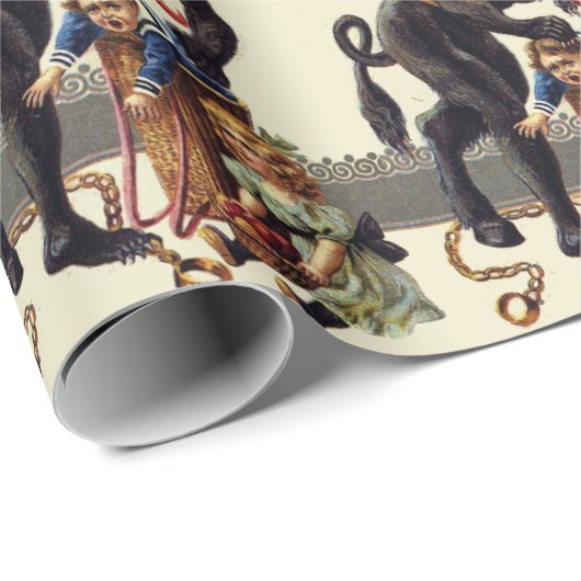 Papier Cadeau cauchemar noël krampus (Coin rond)