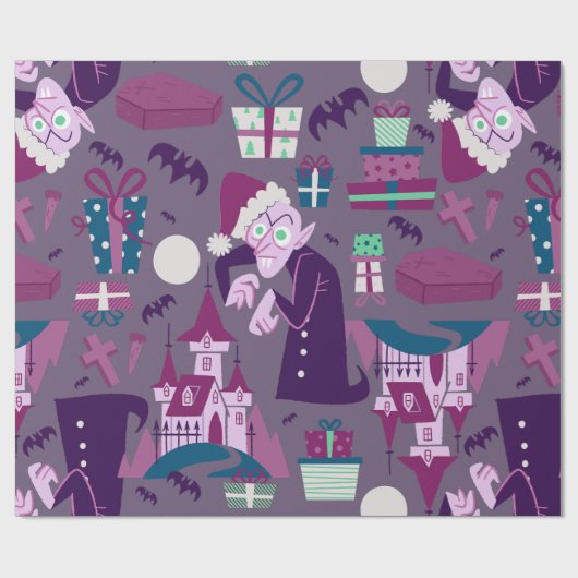 Papier Cadeau cauchemar noël vampire père Noël nosferatu (Plat)