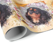 Papier Cadeau Cavalier King Charles Spaniel (Coin rond)