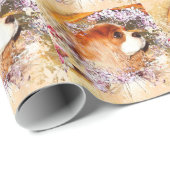 Papier Cadeau Cavalier King Charles Spaniel (Coin rond)