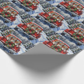 Papier Cadeau Cavalier King Charles Spaniel Christmas Red Truck (Coin)