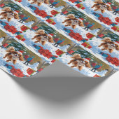 Papier Cadeau Cavalier King Charles Spaniel Neige avec Noël (Coin)