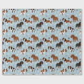 Papier Cadeau Cavalier King Charles Spaniel Paws and Bones (Plat)