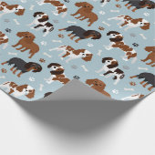 Papier Cadeau Cavalier King Charles Spaniel Paws and Bones (Coin)