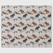 Papier Cadeau Cavalier King Charles Spaniel Paws and Bones Wrapp (Plat)