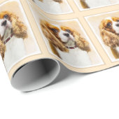 Papier Cadeau Cavalier King Charles Spaniel Peinture originale (Coin rond)