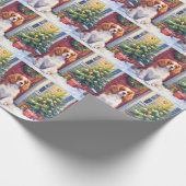 Papier Cadeau Cavalier King Charles Spaniel Snowy Christmas (Coin)