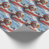 Papier Cadeau Cavalier King Charles Spaniel Traîneau de Noël (Coin)