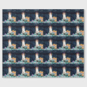 Papier Cadeau Cavalier King Chien Halloween Camion Effrayant Nui (Plat)