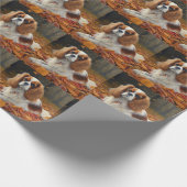 Papier Cadeau Cavalier King en automne Feuilles automne Inspirat (Coin)