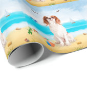 Papier Cadeau Cavalier King sur la plage (Coin rond)