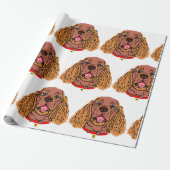 Papier Cadeau cavalier roi charles spaniel ruby dessin animé (Déroulé)