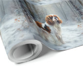 Papier Cadeau Cavalier Roi Laisser Neige Noël Brossé (Coin rond)