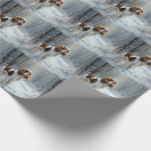 Papier Cadeau Cavalier Roi Laisser Neige Noël Brossé (Coin)