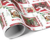 Papier Cadeau Cavaliers De Noël King Charles Et Labradoodle (Coin rond)