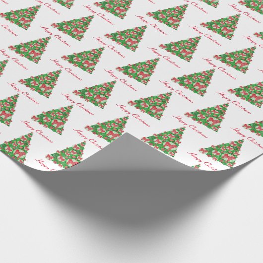 Papier Cadeau Cavapoo Chien de Noël Arbre Blanc Vacances (Coin)