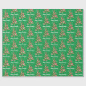 Papier Cadeau Cavapoo Chien de Noël Arbre de Vacances Vert (Plat)