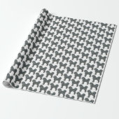 Papier Cadeau Cavapoo Jaune & Grille Noire Ligne Cadeau Blanc (Déroulé)