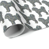 Papier Cadeau Cavapoo Jaune & Grille Noire Ligne Cadeau Blanc (Coin rond)