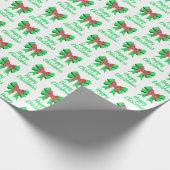 Papier Cadeau Cavapoo Noël Chien & Nœud Vert Blanc (Coin)