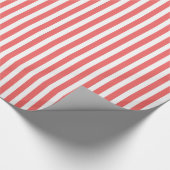 Papier Cadeau Cayenne et Motif blanc rayé (Coin)