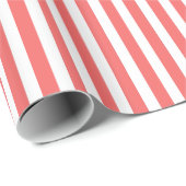 Papier Cadeau Cayenne et Motif blanc rayé (Coin rond)