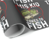 Papier Cadeau Ce gosse aime pêcher les enfants Pêcheurs (Coin rond)
