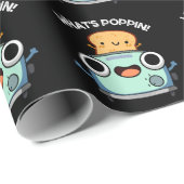 Papier Cadeau Ce qui est Poppin Funny Toast Pun Dark BG (Coin rond)
