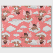 Papier Cadeau cèdre noir cerub ange valentins (Plat)