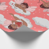 Papier Cadeau cèdre noir cerub ange valentins (Coin)