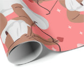 Papier Cadeau cèdre noir cerub ange valentins (Coin rond)