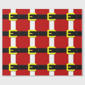 Papier Cadeau Ceinture du Père Noël Rouge Jaune et Blanc (Plat)