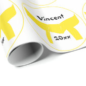 Papier Cadeau Ceinture jaune d'arts martiaux (Coin rond)