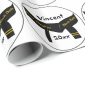 Papier Cadeau Ceinture noire de 2e degré des arts martiaux (Coin rond)
