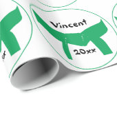 Papier Cadeau Ceinture verte d'arts martiaux (Coin rond)